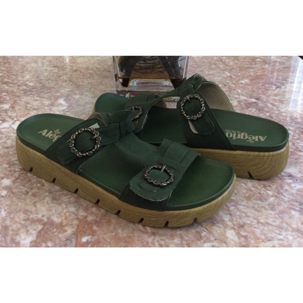 Alegria Womens VIT 174 GreenT-Strap Slides Sandals Size 42 /US 11.5/12 EUC! $110
